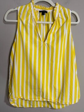 J. Crew Yellow & White Striped Top